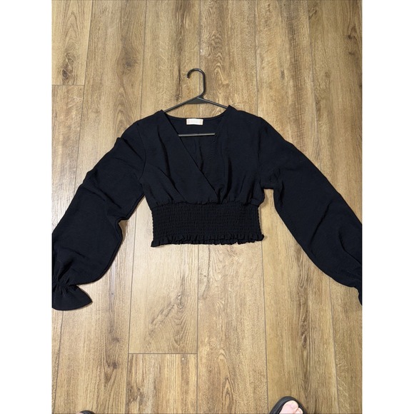 Altar'd State‎ Black Halter Top Long Sleeves Sz L - Picture 1 of 8